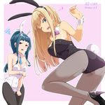  :o ;o alessandra_susu alternate_costume alternate_hairstyle angry animal_ears ass bare_shoulders black_legwear black_leotard blonde_hair blue_eyes blue_hair blue_neckwear blush bow bowtie breasts bunny_ears bunnysuit character_name cleavage clenched_hand covered_navel cowboy_shot detached_collar earrings fake_animal_ears fake_tail from_side glint grey_legwear hair_tie hair_up hairband hand_up heart high_heels high_ponytail holding_arm hoop_earrings jewelry kemonomimi_mode kichihachi large_breasts lavender_background leaning_forward leg_lift legs_apart legs_together leotard long_hair long_ponytail looking_at_viewer looking_back medium_breasts mole mole_under_eye multiple_girls necktie nose_blush one_eye_closed open_mouth out_of_frame outline pantyhose pink_eyes ponytail purple_bow purple_neckwear seamed_legwear shoes short_eyebrows short_necktie sideboob sidelocks simple_background spoken_heart spoken_squiggle squiggle standing strapless strapless_leotard tail tan tanline tendouji_musubi thigh_gap tokyo_7th_sisters twitter_username v-shaped_eyebrows white_leotard wince wrist_cuffs 