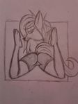  anthro bedroom_eyes clothed clothing female furnaz half-closed_eyes seductive solo spreading yoga_pants 