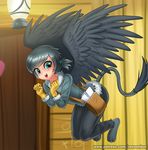  2016 clothed clothing feathered_wings feathers friendship_is_magic fully_clothed gabby_(mlp) hair looking_at_viewer mailbag my_little_pony open_mouth racoon-kun solo wings 