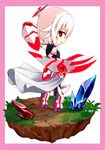 adyisu albino altair_floone bare_shoulders chibi claws crystal looking_at_viewer open_mouth original red_eyes short_hair simple_background solo white_hair 