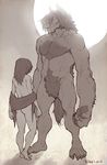  breasts canine claws duo female forge_(artist) fur human larger_male male mammal moon muscular naturally_censored nipples nude pecs size_difference were werewolf wolf 
