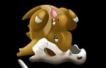  animal_genitalia anus autofellatio black_background bone cubone cum draquarzi erection fangs genital_slit male masturbation nintendo oral penis pok&eacute;mon simple_background skull slit solo upside_down video_games 