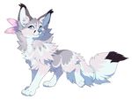  alpha_channel ambiguous_gender blue_eyes canine feral fluffy fluffy_tail fox fur grey_fur grey_nose hindpaw hioshiru mammal nude paws simple_background solo standing transparent_background white_fur 