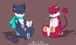  &lt;3 2016 blush book cat cute fak&eacute;mon fan_character feline litten lumi mammal niilo nintendo pok&eacute;mon reading senz sitting smile video_games 