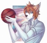 anthro bardju basketball canine clothed clothing looking_at_viewer male mammal solo 