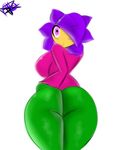  big_butt blush butt clothed clothing female flarvialet flora_fauna huge_butt mysticalheroofdarkness plant simple_background solo 
