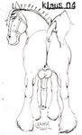  anus balls equine erection feral horse klaus_doberman male mammal penis sketch solo 