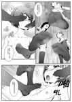  comic feet femdom foot_licking greyscale highres licking monochrome pantyhose school_uniform smelling steam thighhighs translation_request 