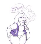  boss_monster breasts cigarette clothing dialogue english_text female jacket mangneto smoke smoking solo speech_bubble text toriel undertale video_games wide_hips 