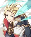 armor asuna_(doruru-mon) blonde_hair blue_eyes granblue_fantasy highres male_focus siete smile solo upper_body 