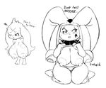  big_breasts black_and_white breasts cave_story clothing dialogue fan_character female jester lagomorph mammal mimiga monochrome panties roy_mccloud underwear video_games 