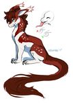  2015 ambiguous_gender blue_eyes eyes_closed female feral fur hair hioshiru long_tail mammal model_sheet red_fur red_hair sitting smile solo tongue white_belly white_fur 