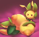  anthro arthropod big_breasts breasts elfdrago female flora_fauna insect leavanny licking licking_lips mantis nintendo nipples plant pok&eacute;mon pok&eacute;morph pussy red_eyes simple_background smile tongue tongue_out video_games 