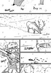  armor arrow blood bovine bow cervine comic deer dialogue humanoid husky92 male mammal minotaur monochrome orc piercing snow weapon 
