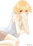  :p absurdres blonde_hair blush child child_gilgamesh fate/grand_order fate/hollow_ataraxia fate_(series) gilgamesh highres hood hoodie iura_(t123123) male_focus red_eyes shorts sleeveless sleeveless_hoodie smile solo tongue tongue_out twitter_username younger 
