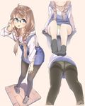  :p adjusting_eyewear ahoge amemiya_sekira arm_support arms_at_sides bangs black-framed_eyewear black_legwear blue_eyes braid breasts brown_hair closed_mouth commentary_request crotch_seam drawstring from_below glasses hair_ornament hair_over_shoulder hair_scrunchie hand_on_own_thigh highres hood hood_down hoodie leaning_forward legs_apart long_hair long_sleeves looking_at_viewer multiple_views no_shoes original outline over-rim_eyewear panties panties_under_pantyhose pantyhose pantyshot pantyshot_(sitting) pantyshot_(standing) pavement polka_dot polka_dot_panties running_bond scrunchie sekira_ame semi-rimless_eyewear shadow shoes sitting sketch skirt small_breasts smile socks standing suspender_skirt suspenders thighband_pantyhose tongue tongue_out twin_braids twintails underwear upskirt yellow_panties 
