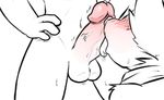  2015 3_fingers balls big_head black_and_white blush clothed clothing costume cute digital_drawing_(artwork) digital_media_(artwork) duo fellatio fluffy_ears front_view glans humanoid_penis league_of_legends licking line_art low_res male male/male mammal monochrome navel neckerchief nude oral penis penis_lick pose precum riot_games rumble saliva sex simple_background slim snout spot_color standing sweat teemo tongue tongue_out toony veigar-chan video_games white_background yordle 