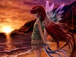  air beach michiru moonknives sunset wings 