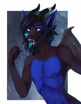  anthro bardju canine dragon ear_piercing fangs horn hybrid male mammal nipples nude piercing smile solo teeth tongue tongue_out wings 