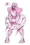  borrowed_design bow crossdressing dress executioner_(alextau666) full_body gloves hands_clasped heart highres hood leaning_forward male_focus me!me!me! overwatch own_hands_together pink pink_dress pink_gloves pink_legwear reaper_(overwatch) solo spoken_heart standing thighhighs 