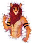  abs alpha_channel anthro bardju feline glitch lion looking_at_viewer male mammal mane simple_background solo transparent_background 