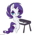  alasou alpha_channel anthro bare_back blue_eyes equine eyelashes female friendship_is_magic hair hooves horn keyboard looking_at_viewer mammal my_little_pony nude purple_hair rarity_(mlp) simple_background smile solo standing transparent_background unicorn 