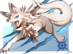  blue_eyes gen_7_pokemon ivan_(ffxazq) lycanroc md5_mismatch no_humans open_mouth pokemon pokemon_(creature) solo teeth tongue 