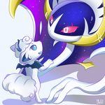  2016 alolan_vulpix ambiguous_gender bat blue_eyes canine costume duo english_text feral fox fur legendary_pok&eacute;mon lunala mammal membranous_wings nintendo on_hind_legs open_mouth paws pok&eacute;mon purple_body red_eyes regional_variant rilex_lenov simple_background size_difference smile standing star text video_games white_background white_fur wings 