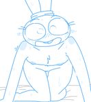  &lt;3 anthro bed blue_fur blush breasts buckteeth chest_tuft female first_person_view five_nights_at_freddy&#039;s five_nights_at_freddy&#039;s_2 fur furrification lagomorph looking_at_viewer mammal nude on_bed open_mouth pubes rabbit shaking small_breasts smile solo sweat teeth the_weaver toy_bonnie_(fnaf) tuft video_games wide_eyed 
