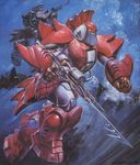  artist_name azolba crease gun kikou-kai_galient mecha official_art takani_yoshiyuki underwater water weapon 