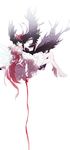  akemi_homura akuma_homura bad_id bad_pixiv_id black_dress black_hair black_wings closed_eyes dress hair_ribbon hairband highres kaname_madoka long_hair mahou_shoujo_madoka_magica mahou_shoujo_madoka_magica_movie multiple_girls pink_hair pink_legwear red_hairband red_ribbon red_string ribbon string thighhighs two_side_up ultimate_madoka very_long_hair white_background white_dress white_wings wings yeonie 