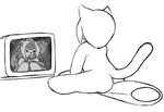 all_the_way_through anthro being_watched body_pillow cat cub ear_penetration feline jellymouse mammal penetration pillow slimy television tentacles vore wet young 