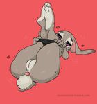  anthro clothing disney drawersden female gaping judy_hopps lagomorph mammal panties pixel presenting purple_eyes pussy rabbit seductive shy solo underwear zootopia 