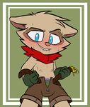  2015 4)fingers anthro athletic belt big_eyes big_head biting_lip black_eyebrows blue_eyes blush border briefs brown_clothing brown_fur brown_markings cheek_tuft clothed clothing colored cute digital_drawing_(artwork) digital_media_(artwork) front_view fur green_background green_clothing grin half-closed_eyes head_tuft humanoid_hands inner_ear_fluff league_of_legends looking_at_viewer low-angle_view male mammal markings naughty_face navel nipples pants pink_nipples pink_nose pinup portrait pose riot_games seductive simple_background slim slit_pupils smile solo sweat tan_fur teemo teeth three-quarter_portrait toony topless tuft underwear undressing veigar-chan video_games yordle 
