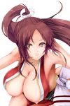  cleavage japanese_clothes king_of_fighters mobius_(artist) nipples no_bra open_shirt paper_texture shiranui_mai transparent_png 