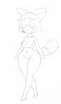  aggressive_retsuko anthro bit-small black_and_white breasts eyelashes featureless_breasts featureless_crotch female mammal monochrome nude red_panda retsuko sanrio wide_hips 