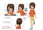  absurdres ball black_hair curry curry_rice doujinshi envelope food girls_und_panzer highres kazumi_yu letter love_letter multiple_views nishizumi_maho rice short_hair soccer_ball sweatdrop translated white_background younger 