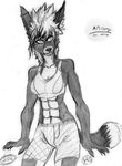  2016 archery(character) athletic athletic_female big_breasts booty_shorts breasts canine claws female gray_scale hair harpseal invalid_tag long_hair mammal muscular muscular_female pads_(disambiguation) pupils pushup_bra short_short spiky_hair standing stare tongue tongue_out wide_hips 