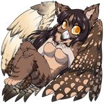  alpha_channel anthro avian beak big_eyes breasts feathered_wings feathers featureless_breasts female looking_at_viewer lovelesskiax nude simple_background solo transparent_background wings 
