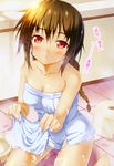  cleavage ichi_makoto maou_no_shimobe_ga_arawareta! towel wet 