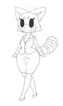  aggressive_retsuko anthro bit-small black_and_white breasts clothing eyelashes female mammal monochrome red_panda retsuko sanrio wide_hips 