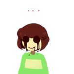  androgynous blood blood_from_mouth bloody_tears brown_hair chara_(undertale) chibi commentary empty_eyes oxi_(oxidization) shirt smile solo spoilers striped striped_shirt transparent_background undertale 