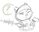  2015 ? anthro armor astronaut astronaut_suit belt big_eyes big_head cheek_tuft clothed clothing costume cute digital_drawing_(artwork) digital_media_(artwork) eyebrows eyes_closed front_view fur gloves helmet holding_object holding_weapon league_of_legends mammal monochrome riot_games simple_background sketch standing teemo tuft veigar-chan video_games weapon white_background yordle 