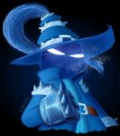  2015 belt big_eyes big_head black_background blue_clothing blue_theme clothing colored cute digital_drawing_(artwork) digital_media_(artwork) empty_eyes front_view gloves half-closed_eyes half-length_portrait hat hidden_face league_of_legends light looking_at_viewer male mammal not_furry portrait riot_games robes shaded signature simple_background solo toony veigar veigar-chan video_games white_eyes wizard_hat yordle 