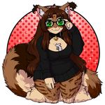  anthro collar feline female kneeling looking_at_viewer lovelesskiax mammal slightly_chubby smile solo thick_thighs wide_hips 