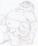  anal anal_masturbation anal_penetration anthro armchair balls bottomless chair clenched_teeth clothed clothing dildo disney don_carlton dress_shirt dudebulge facial_hair greyscale humanoid_penis male masturbation mature_male monochrome monsters_inc monsters_university mustache navel on_one_leg overweight pencil_(artwork) penetration penis pixar raised_leg sex_toy shirt signature solo standing teeth toying_self traditional_media_(artwork) uncut unsure vein veiny_penis 