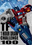  2016 80s autobot beam_rifle blue_eyes commentary_request energy_cannon energy_gun english glowing grey_background gun insignia kamizono_(spookyhouse) machine machinery mecha no_humans oldschool optimus_prime robot science_fiction solo transformers twitter_username weapon 