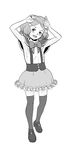  1girl black_legwear bow child eyebrows full_body looking_at_viewer miyabi_n monochrome open_mouth precure shirabe_ako shoes simple_background solo suite_precure white_background 
