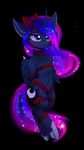  2016 bat_pony black_background blue_eyes blue_feathers blue_fur blue_hair cutie_mark equine feathered_wings feathers female feral friendship_is_magic fur hair hair_bow hair_ribbon horn hybrid lyra-senpai magnaluna mammal my_little_pony princess_luna_(mlp) ribbons simple_background solo winged_unicorn wings 