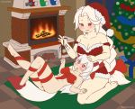  animal_humanoid anime bella bound breasts canine canine_humanoid christmas cleavage clothed clothing comic duo excited female fireplace fox_humanoid holidays humanoid hypnosis mammal mind_control mora xnanchox 